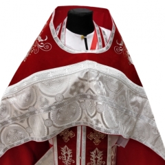 Облачення священника комбіноване з парчі &quot;Києвський хрест&quot;, з вишитим опліччям, візерунок &quot;Нова вишивка&quot;