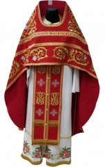 Облачення священника, вишите на габардині, вишивка &quot;Троянда&quot; з пришивним галуном