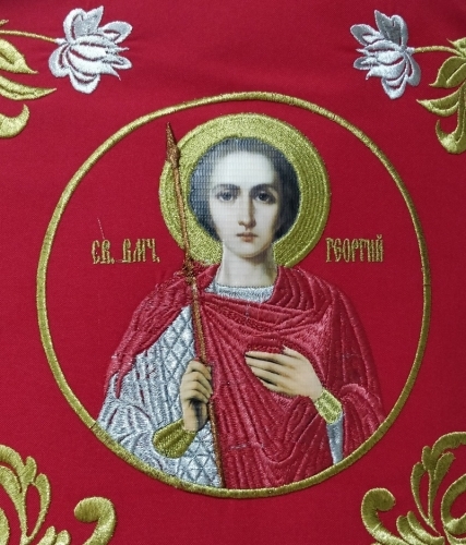 Облачение священника, вишитое на габардине, вишивка