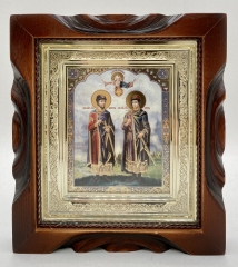 Ікона свт. вмч. кн. Борис и кн. Глеб 19х17