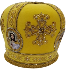 Митра  "Крест"  жёлтая Х2085