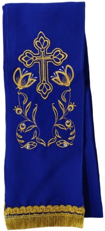 Закладка "Крест с узором" синяя 