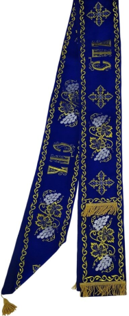 Орар подвійний "Виноград" з вишитим галуном, оксамит