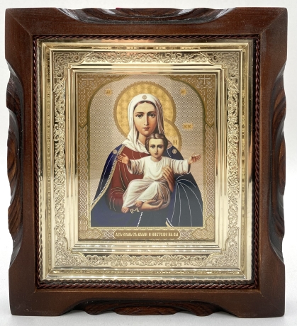 Ікона Богородиці "Азм я з вами і ніхто на вас" 19х17