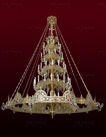 Паникадило  5-ярусное на 76 свечей с хоросом на 12 свечей  №59