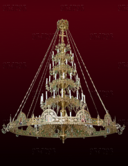 Паникадило  5-ярусное на 76 свечей с хоросом на 12 свечей  №59 
