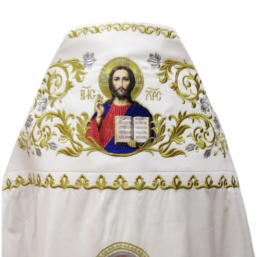 Облачение священника, вишитое на бархате, вишитая середина с иконами, с вишитим галуном