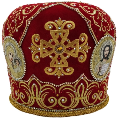 Митра "Хрест №2" Червона