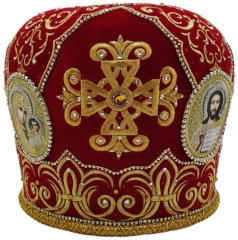 Митра  "Крест №2"  Красная