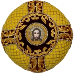 Митра  "Сетка"  жёлто - бордовая