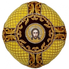 Митра  "Сетка"  жёлто - бордовая