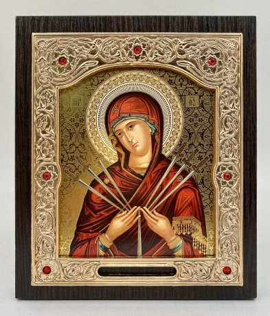 Икона Богородицы "Семистрельная" 15х18