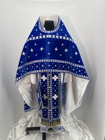 Комбіноване облачення священника вишите на оксамиті, вишивка "Сяйво" 