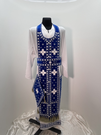 Комбіноване облачення священника вишите на оксамиті, вишивка "Сяйво" 