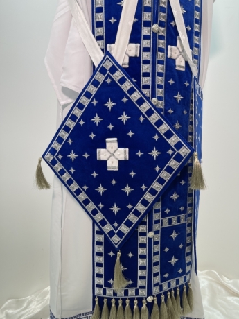 Комбіноване облачення священника вишите на оксамиті, вишивка "Сяйво" 