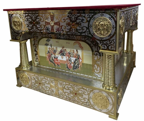 Престол внутр. 100х100х100см. Лазерна різка, друк ікони, литво, катані труби