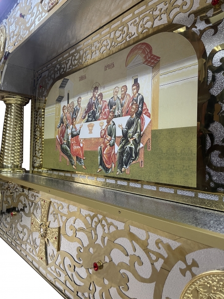 Престол внутр. 100х100х100см. Лазерна різка, друк ікони, литво, катані труби