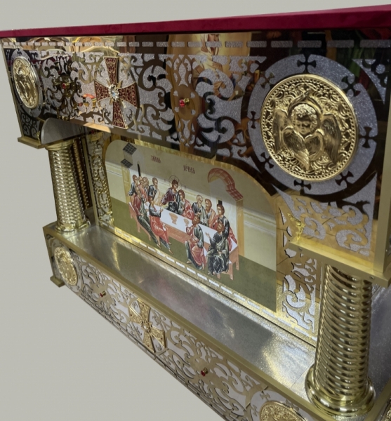 Престол внутр. 100х100х100см. Лазерна різка, друк ікони, литво, катані труби