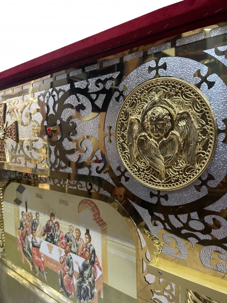 Престол внутр. 100х100х100см. Лазерна різка, друк ікони, литво, катані труби