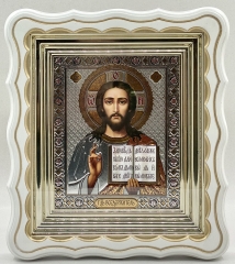 Ікони &quot;Вінчальна пара&quot; літ. пряма роза, біл., пат. зол. 27х24см