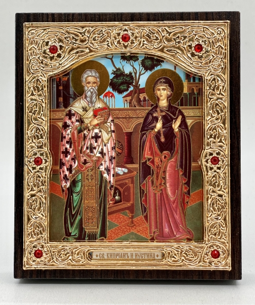 Икона свящ. Киприан и Юстина 11х13