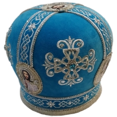 Митра  "Крест"  голубая