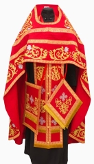 Облачення священника, вишите на габардині, вишивка &quot;Троянда&quot; з пришивним галуном