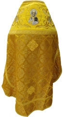 Облачення священника комбіноване з парчі &quot;Флорівський хрест&quot;, з вишитим опліччям, вишивка &quot;Новий візерунок&quot;