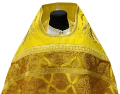 Облачення священника комбіноване з парчі &quot;Флорівський хрест&quot;, з вишитим опліччям, вишивка &quot;Новий візерунок&quot;