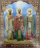 Ікона св. Василий Великий, Григорий Богослов и Иоанн Златоуст 24х20см