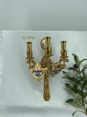 Трисвічник великодній з іконою №17, позолота 29х11см