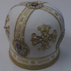 Митра  "крест"  белая