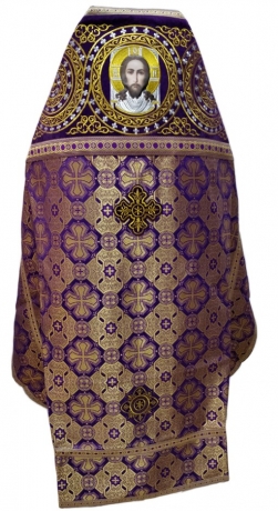 Облачення священника комбіноване з парчі "Афонський хрест", з вишитим опліччям, вишивка "Коло"