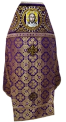 Облачення священника комбіноване з парчі &quot;Афонський хрест&quot;, з вишитим опліччям, вишивка &quot;Коло&quot;