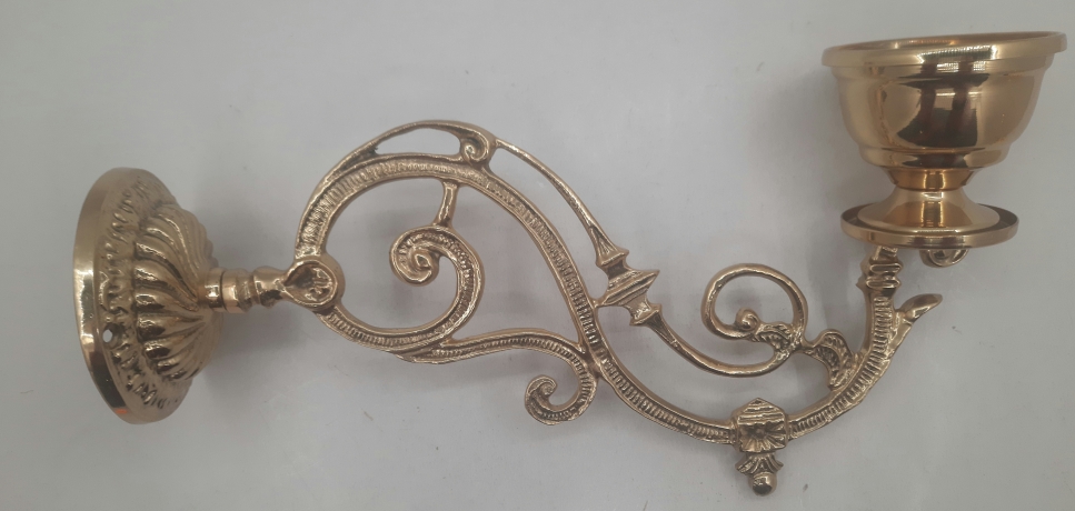 Кронштейн з лампадою, сердній (литий кронштейн лампада, булат) 32,5 см кріплення, Ф 9см, лампада Ф 7см 1