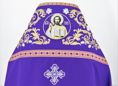 Облачення священника, вишите на габардині, вишивка &quot;Роза&quot; з пришивним галуном