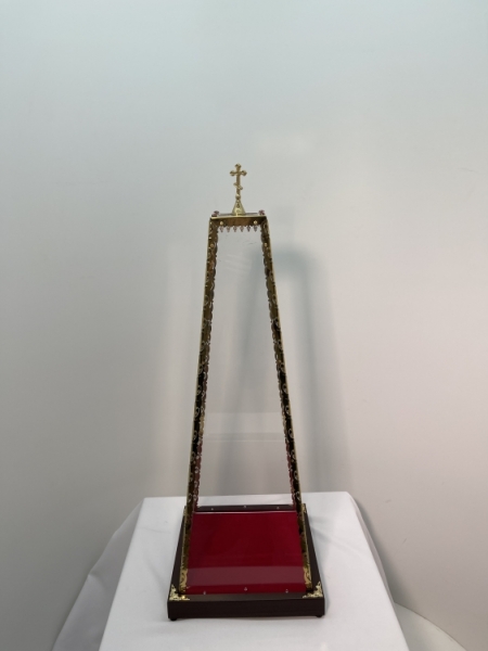 Колпак на Дарохранительницу из оргстекла с булатными элементами на лазерной резке и крестом вылит литвом 23х54х11