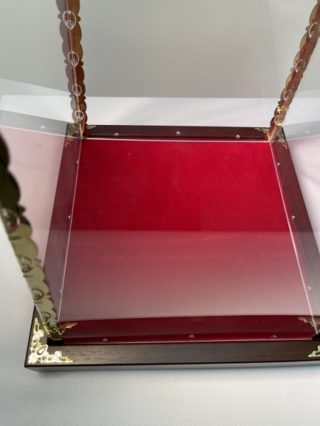 Колпак на Дарохранительницу из оргстекла с булатными элементами на лазерной резке и крестом вылит литвом 23х54х11