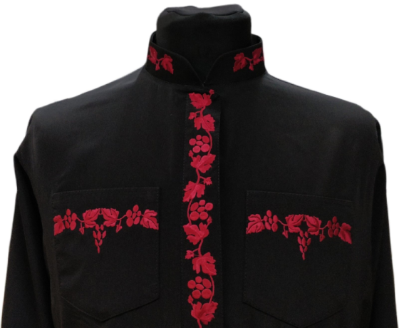 Підрясник платєвий, з вишивкою, тканина мокрий шовк