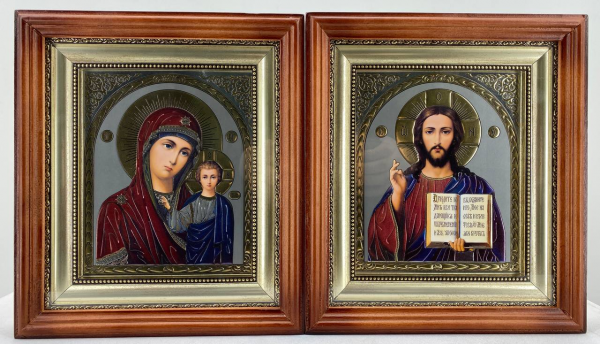 Ікони "Вінчальна пара" (літ. кольор., рам. кор., пр.) 26х23см