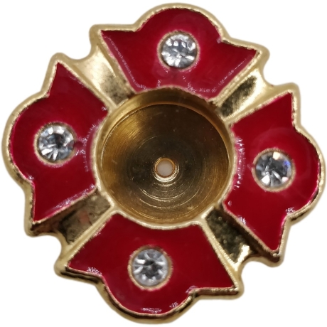Капсула с эмалью Ф2 8см красная эмаль позолота