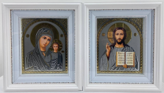 Ікони &quot;Вінчальна пара&quot; (літ. сіра, рам. біл., пр.) 26х23см