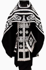 Облачення священника вишите на габардині, вишивка &quot;Роза&quot; з пришивним галуном