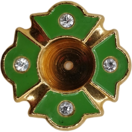 Капсула с эмалью Ф2 8см зеленая эмаль позолота