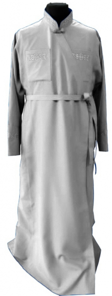 Підрясник з вишивкою, грецького пошиву, тканина габардин (білий)