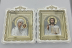 Ікони "Вінчальна пара" літог. сіра, біл. пат. зол. 30х24см 