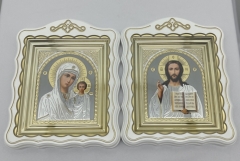 Ікони &quot;Вінчальна пара&quot; літог. сіра, біл. пат. зол. 30х24см 