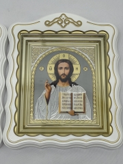 Ікони &quot;Вінчальна пара&quot; літог. сіра, біл. пат. зол. 30х24см 