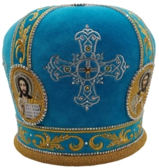 Митра  "Крест"  голубая