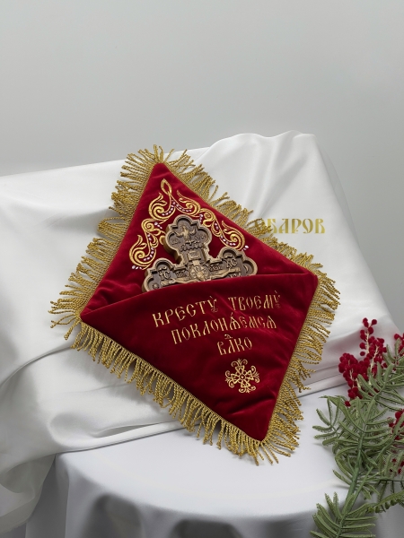 Подушка під хрест, оксамит 50х40см